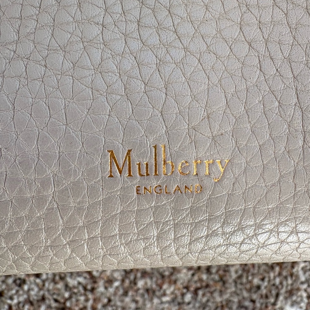 Mulberry iris beige gold top handle 2 way Purse handbag satchel - Picture 5 of 15